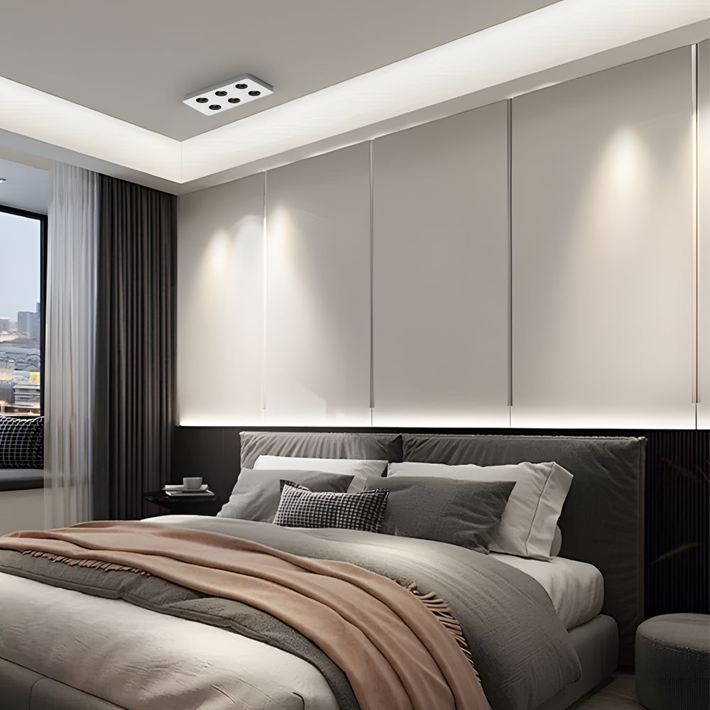 Modern Geometric Ultra Thin LED Ceiling Light with Honeycomb Anti Glare Filter