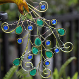 43.7 Inch Decorative Peacock Solar Garden Stakes 2 Pack Waterproof Metal Landscape Path Lighting
