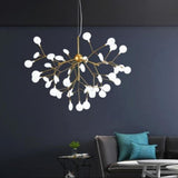 45 Light Copper Sputnik Chandelier Modern Glass Globe Pendant Lighting for Living Room