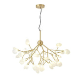 45 Light Copper Sputnik Chandelier Modern Glass Globe Pendant Lighting for Living Room