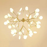 45 Light Copper Sputnik Chandelier Modern Glass Globe Pendant Lighting for Living Room