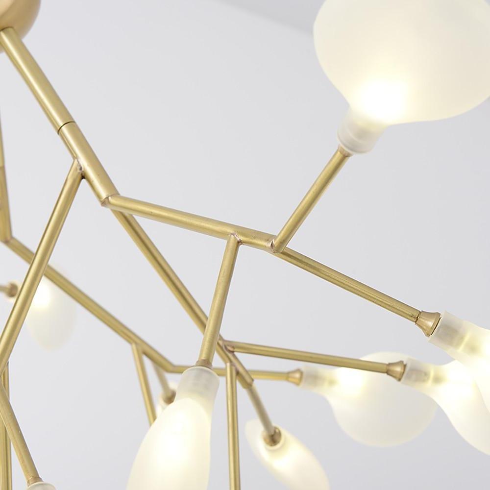 45 Light Copper Sputnik Chandelier Modern Glass Globe Pendant Lighting for Living Room