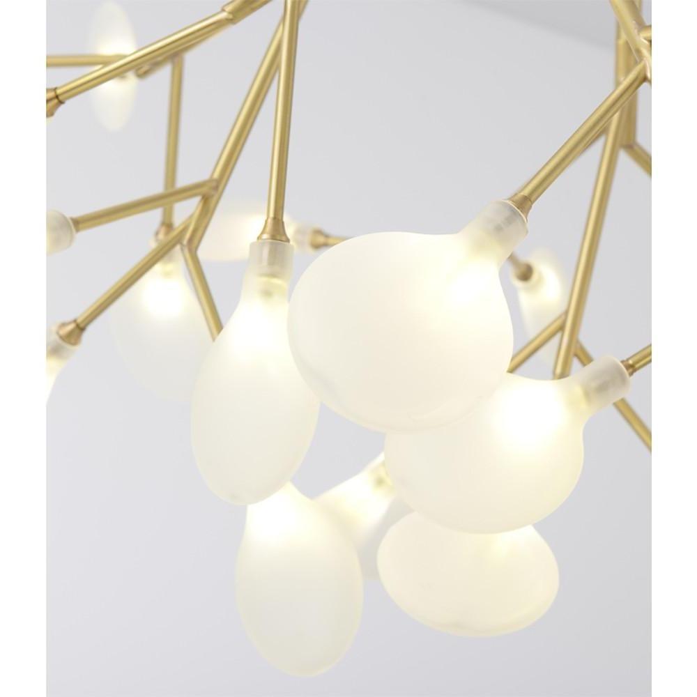 45 Light Copper Sputnik Chandelier Modern Glass Globe Pendant Lighting for Living Room