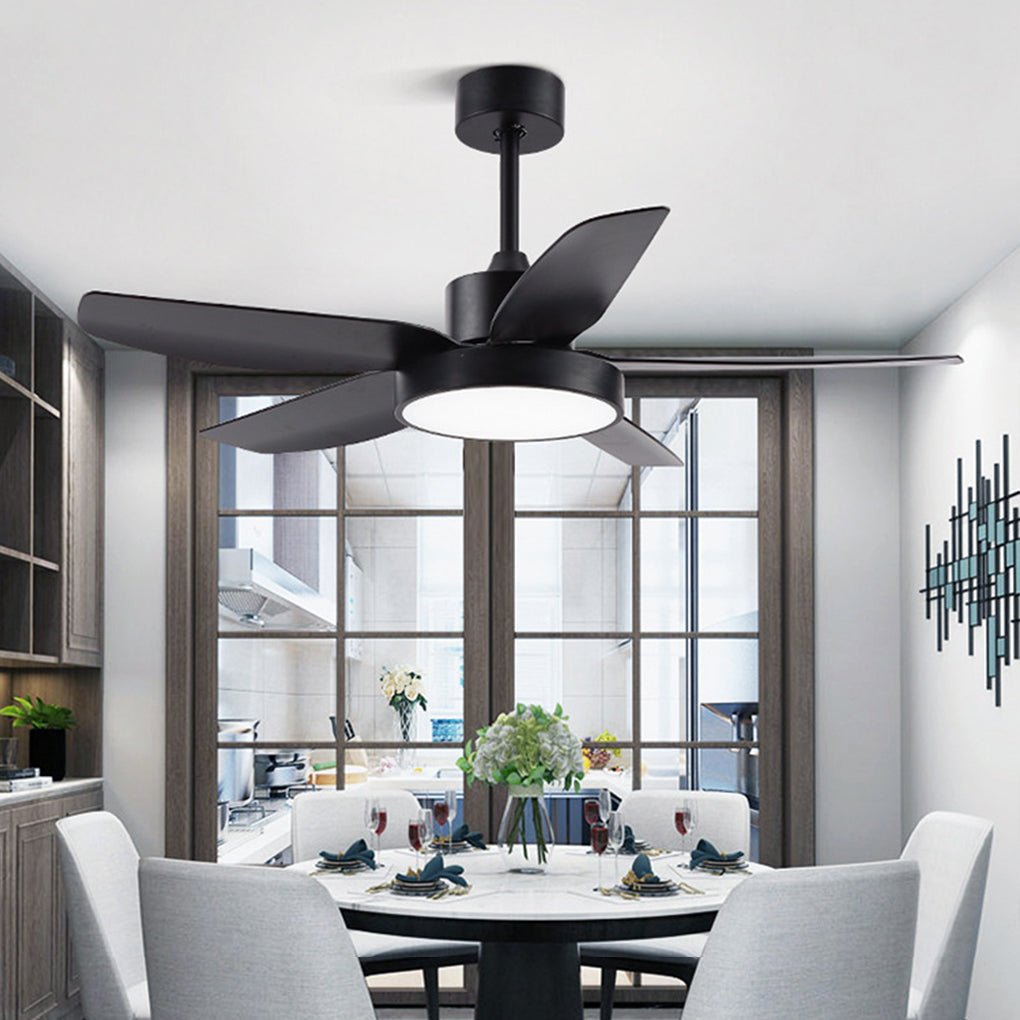 Modern 46 Inch LED Ceiling Fan with Remote 6 Speeds 5 Reversible Blades Indoor Light Fixture
