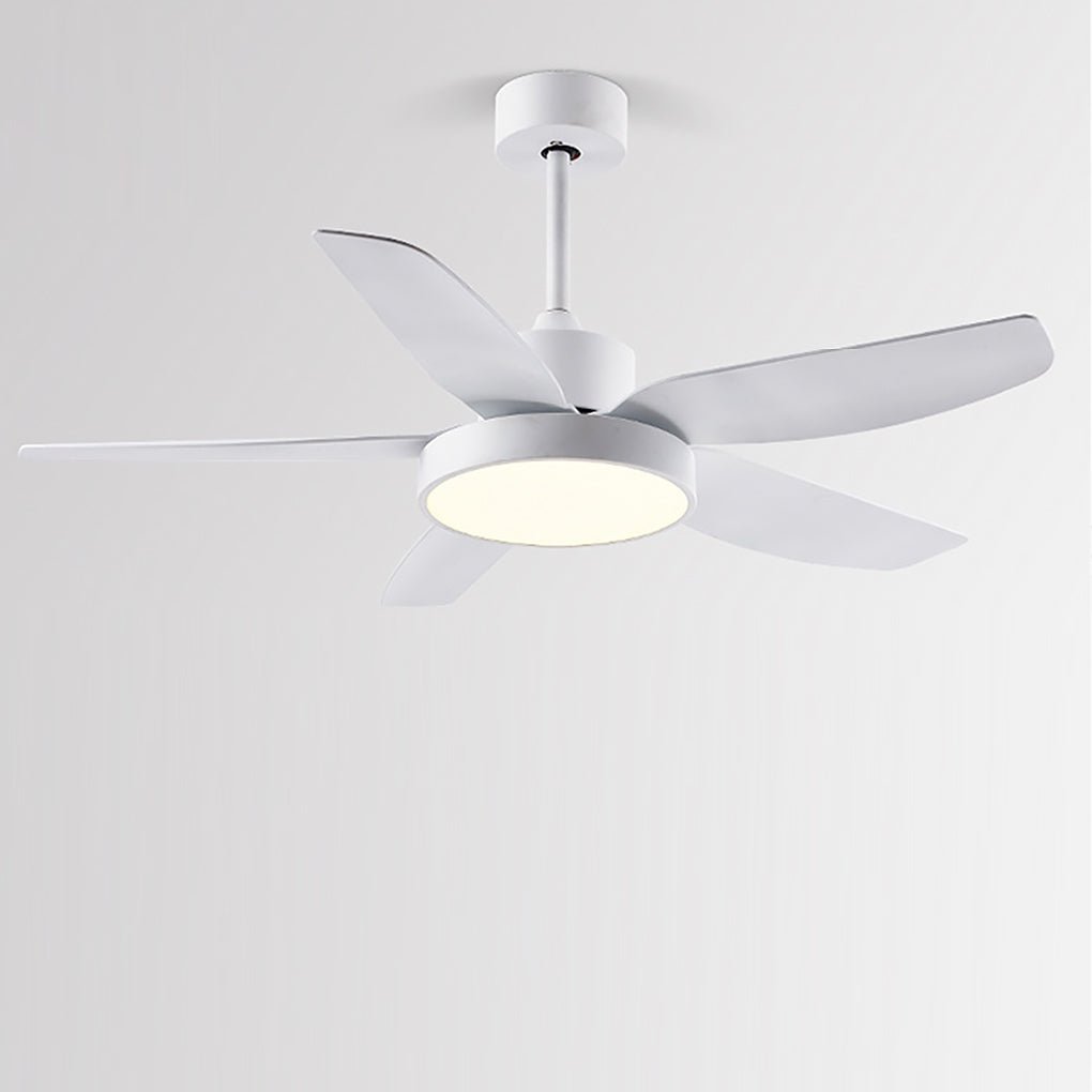 Modern 46 Inch LED Ceiling Fan with Remote 6 Speeds 5 Reversible Blades Indoor Light Fixture
