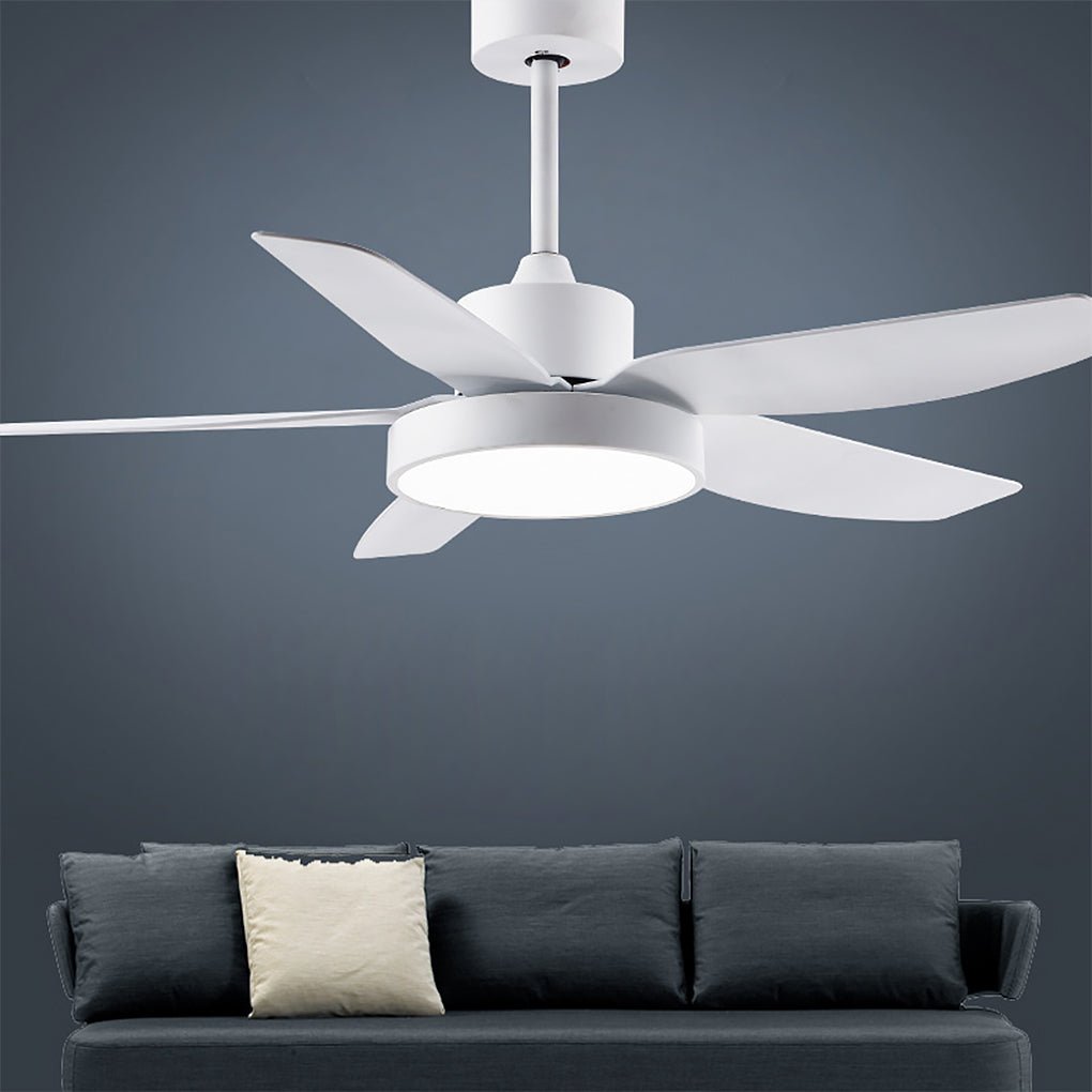 Modern 46 Inch LED Ceiling Fan with Remote 6 Speeds 5 Reversible Blades Indoor Light Fixture