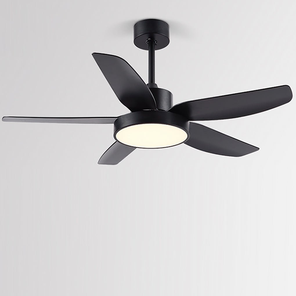 Modern 46 Inch LED Ceiling Fan with Remote 6 Speeds 5 Reversible Blades Indoor Light Fixture