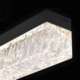 47 Inch Modern LED Linear Island Chandelier Dimmable Pendant Light with Ice Crack Resin Shade