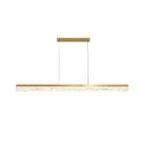 47 Inch Modern LED Linear Island Chandelier Dimmable Pendant Light with Ice Crack Resin Shade