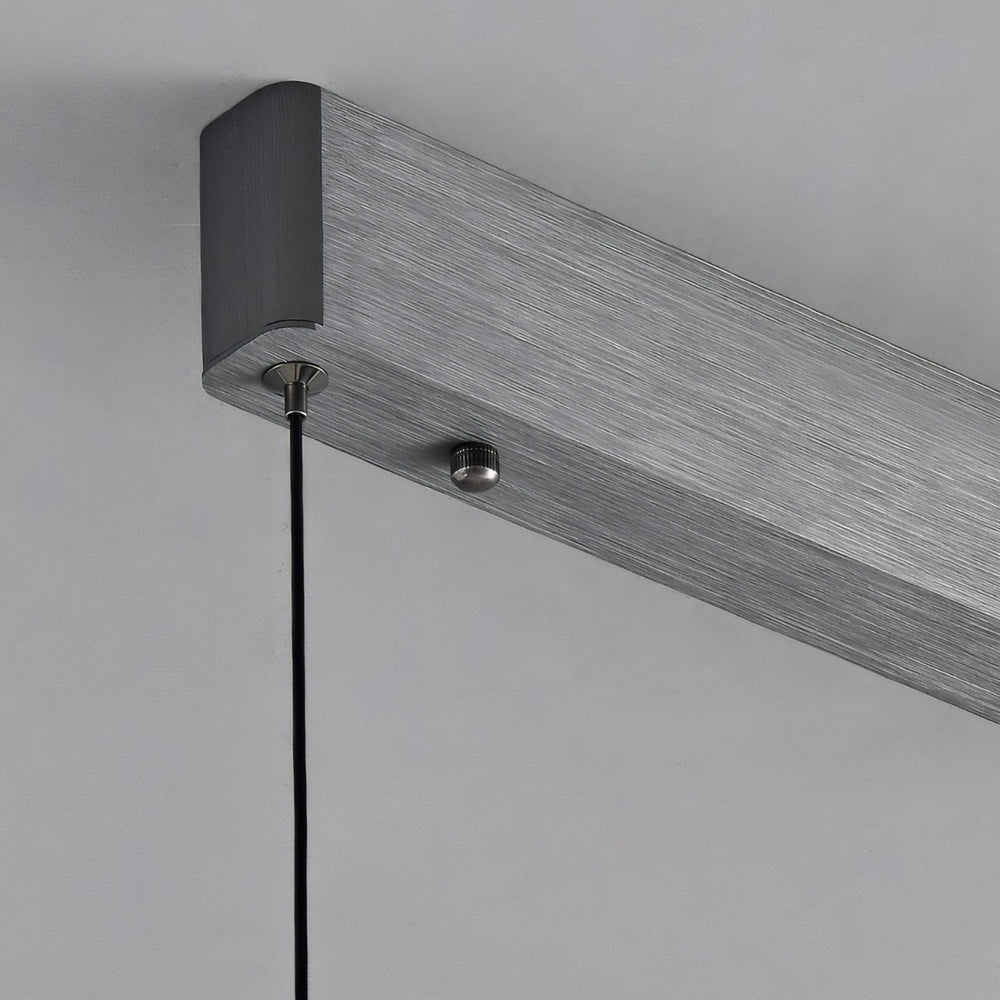 48 Inch Modern Linear LED Island Pendant Light in Brushed Deep Gray Aluminum for Kitchen
