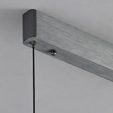48 Inch Modern Linear LED Island Pendant Light in Brushed Deep Gray Aluminum for Kitchen