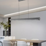 48 Inch Modern Linear LED Island Pendant Light in Brushed Deep Gray Aluminum for Kitchen