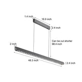 48 Inch Modern Linear LED Island Pendant Light in Brushed Deep Gray Aluminum for Kitchen