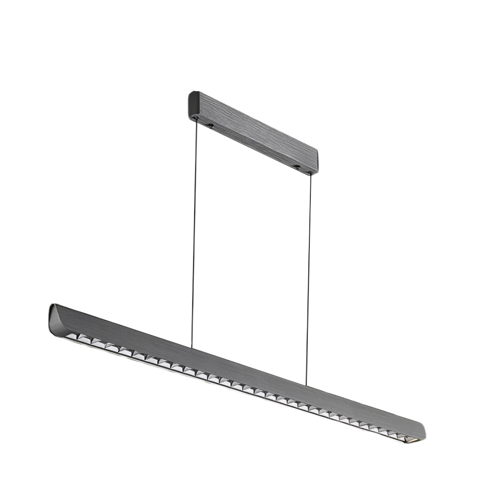 48 Inch Modern Linear LED Island Pendant Light in Brushed Deep Gray Aluminum for Kitchen