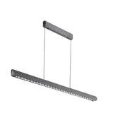 48 Inch Modern Linear LED Island Pendant Light in Brushed Deep Gray Aluminum for Kitchen