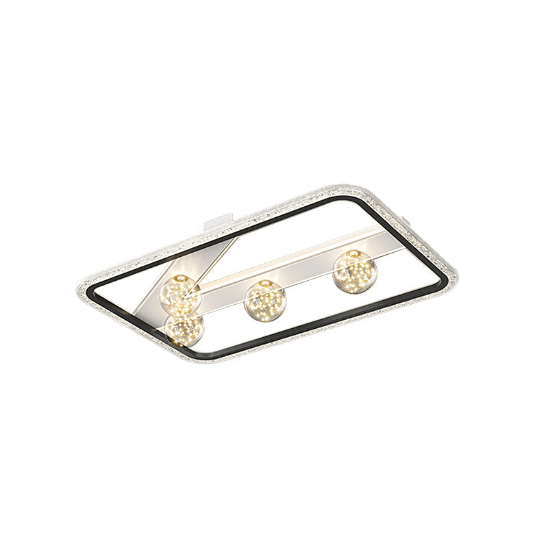 Contemporary Dimmable LED Geometric Ceiling Light Fixture in Black and Gold Finishes