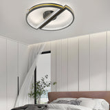 Modern Geometric Semicircle LED Ceiling Light Fixture with Three Step Dimming and Ring Design