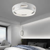 Modern White Round Smart Bladeless Ceiling Fan with Dimmable LED Lighting