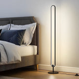 Modern Oval Silhouette LED Floor Lamp Minimalist Standing Light with Metal Base
