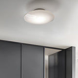 Contemporary Minimalist White Glass LED Ceiling Lamp for Bedroom and Dining Areas