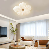 Modern White Acrylic Flower Shape LED Ceiling Lamp Flush Mount for Bedroom
