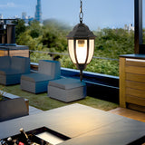European Style Outdoor Aluminum Pendant Light Waterproof Glass Hanging Chandelier for Garden Porch