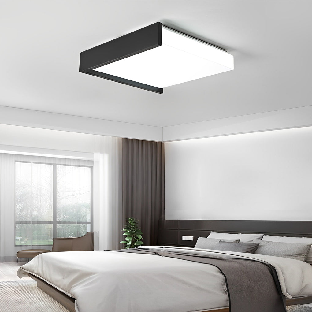 Modern Nordic Square LED Flush Mount Ceiling Lamp with Stepless Dimming