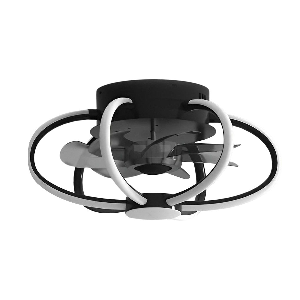Creative Flower Shaped Bladeless Ceiling Fan with Dimmable LED Light and Remote Control