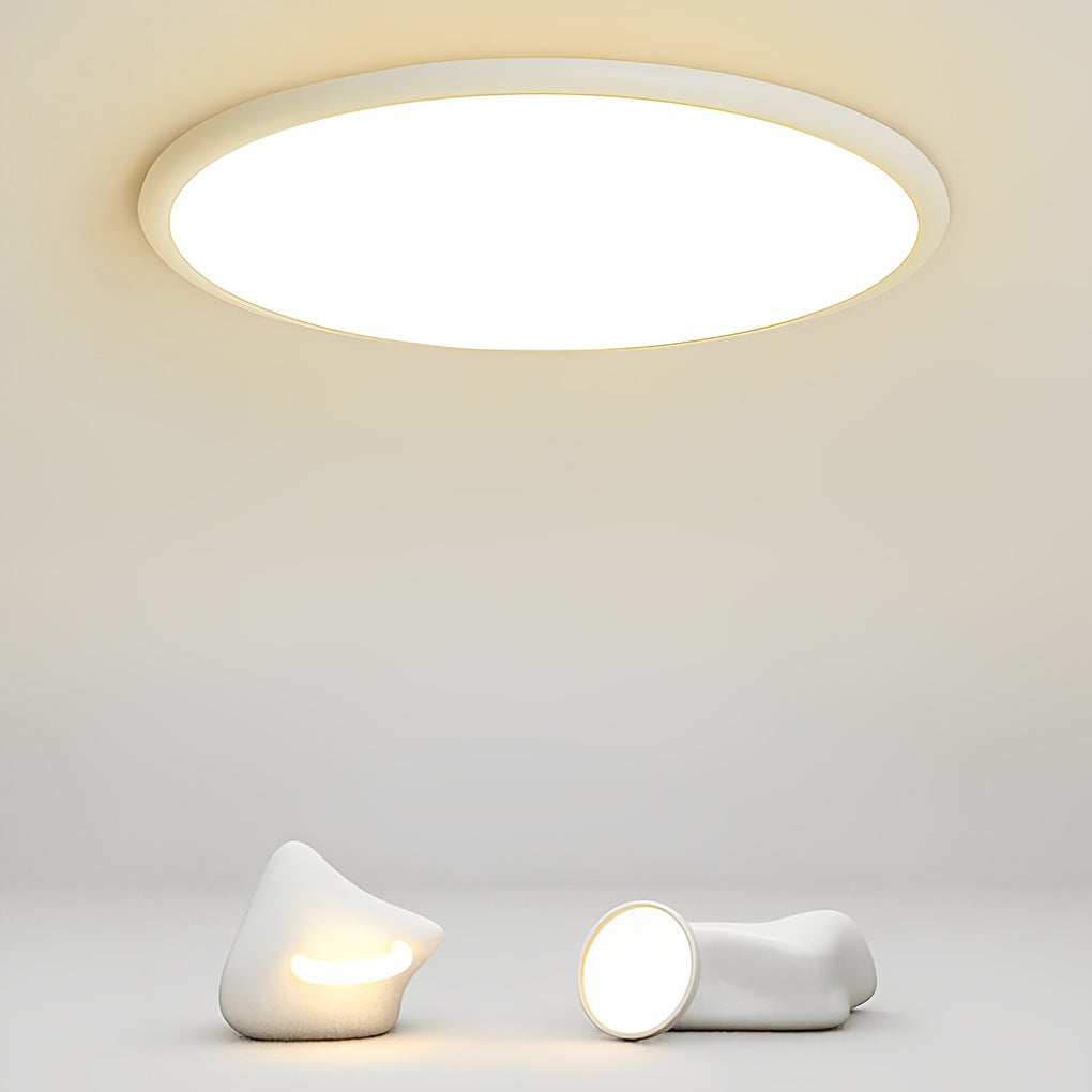 Modern 16 Inch LED Geometric Circle Flush Mount Ceiling Light in Black and White Finish