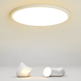 Modern 16 Inch LED Geometric Circle Flush Mount Ceiling Light in Black and White Finish