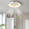 Modern Flush Mount LED Ceiling Fan with Remote 4 Speed Quiet Motor and Dimmable 3 Blade Lamp