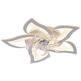 Modern Nordic Flower Shaped LED Ceiling Fan with Three Step Dimming and Timed Shutdown