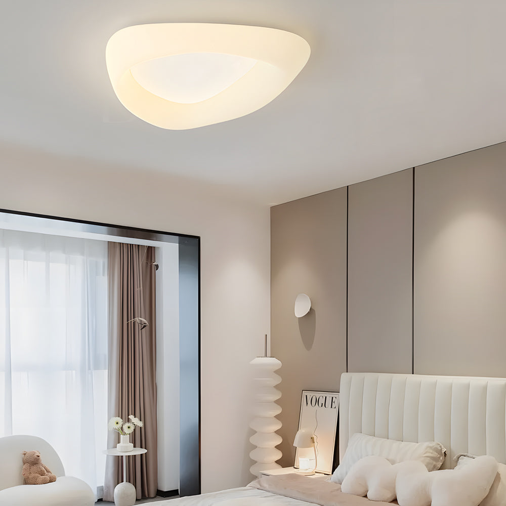 Modern Cobblestone LED Flush Mount Ceiling Light with Three Step Color Dimming