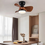 Modern Low Profile Flush Mount Ceiling Fan with LED Light and Remote Control for Small Rooms