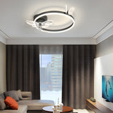Modern Acrylic Butterfly Ring LED Ceiling Fan with 3 Step Dimming Mute Motor
