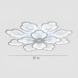 Modern Nordic Flower Shape LED Flush Mount Light with Remote Control Dimming