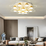 Modern Gold Flower Petal LED Ceiling Light Nordic Flush Mount Fixture for Bedroom and Living Room