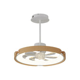 Modern Wood LED Bladeless Ceiling Fan with 3 Step Dimming and Smart App Control