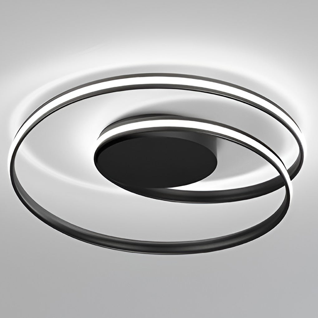Modern Circular Iron LED Ceiling Light with Remote Stepless Dimming Flush Mount