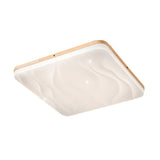 Minimalist Modern Wood LED Flush Mount Ceiling Lamp with 3 Color Dimming Modes