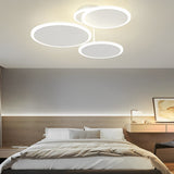 Modern Nordic Round LED Flush Mount Ceiling Light Matte White Finish with 3 Step Dimming