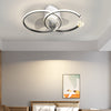 Modern 2 Ring LED Ceiling Fan with 3 Color Dimming for Bedroom Living Room Black and Gold