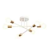 Modern 6 Light Sputnik Semi Flush Mount Ceiling Fixture with Rotatable Iron Arms 22 Inch