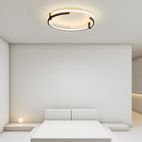 Modern Round LED Flush Mount Ceiling Light with Remote Control Stepless Dimming for Bedroom