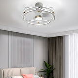 24 Inch Modern Flush Mount Ceiling Fan with Dimmable LED Light and Remote Control
