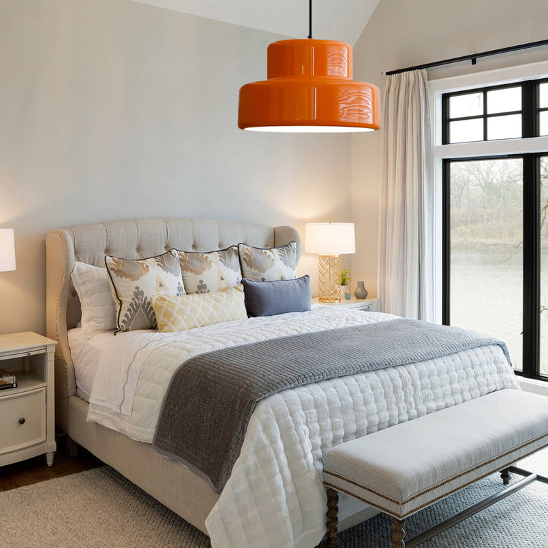 Modern Vintage Bauhaus Orange Pendant Light