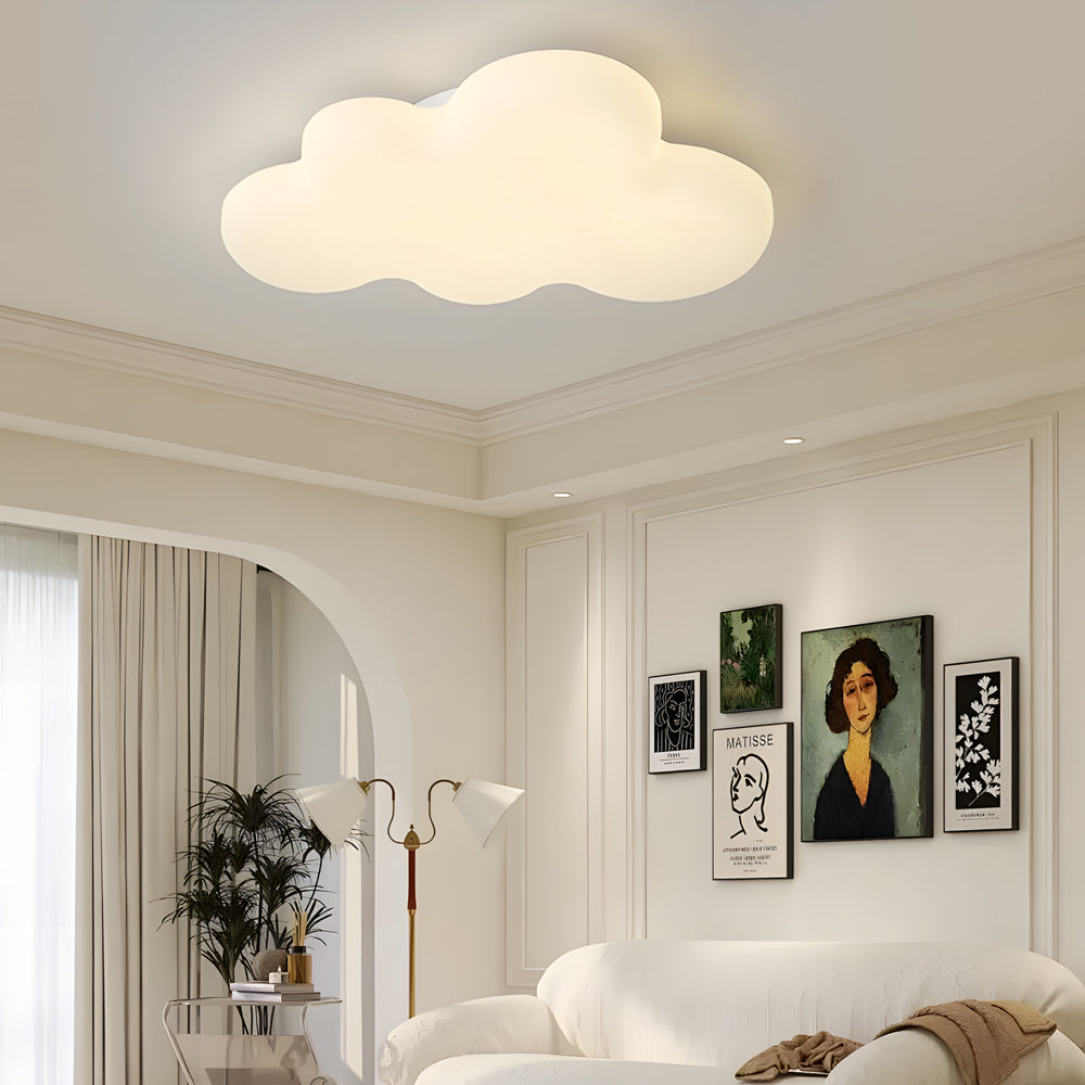 Modern Cloud Shaped LED Ceiling Light with 3 Color Dimming for Kids Bedroom and Nursery