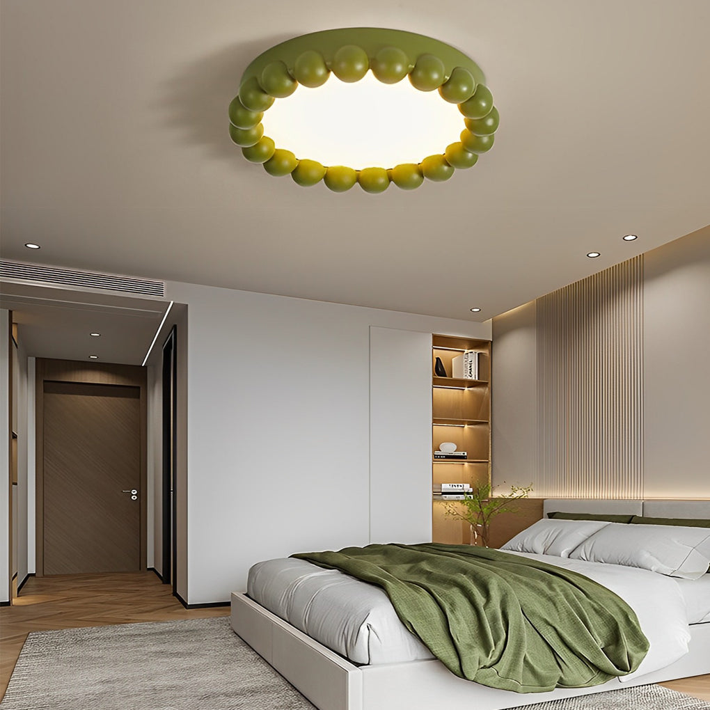 Round Modern LED Ceiling Light with 3 Color Temperature Dimming Handmade Nordic Design