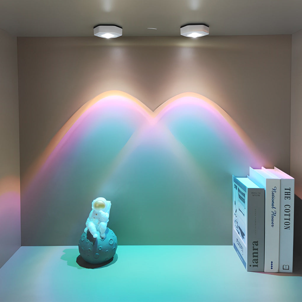 Portable Sunset Projection LED Under Cabinet Light Battery Operated Touch Switch Lamp
