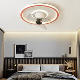 Modern Dimmable LED Ceiling Fan with 360 Degree Rotating Silent Motor and Low Profile Flush Mount Light